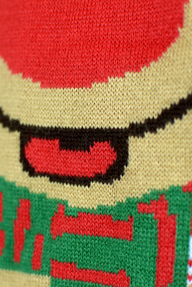 Red White Couples Ugly Christmas Sweater Reindeer with Scarf