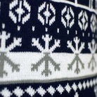 detail Couple's Ugly Christmas Sweater with Reindeers and Trees Strips