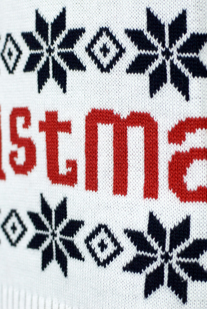 Blue Organic Cotton Family Ugly Christmas Sweater Santa Rudolph