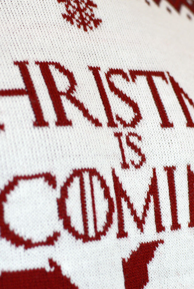 Christmas is Coming detail Womens Ugly Christmas Sweater