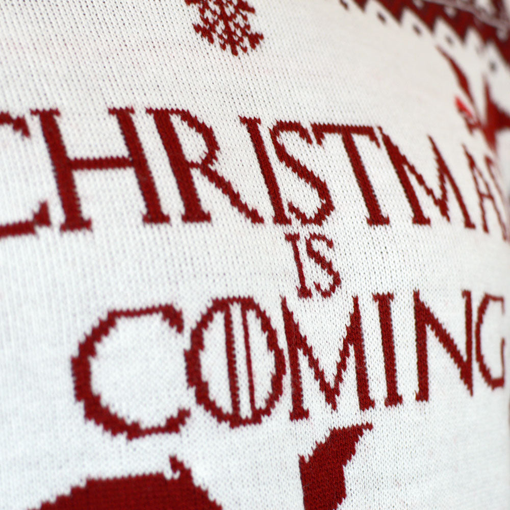 Christmas is Coming detail Womens Ugly Christmas Sweater