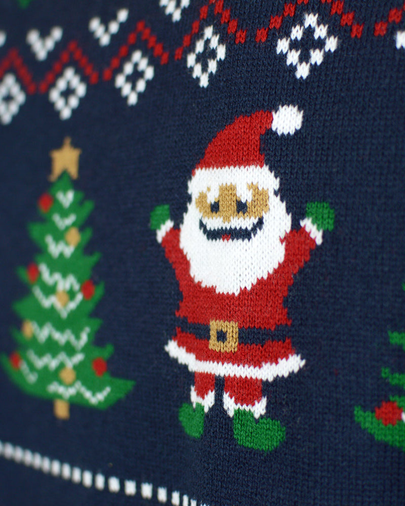 Couples Blue detail Red Cardigan Ugly Christmas Sweater