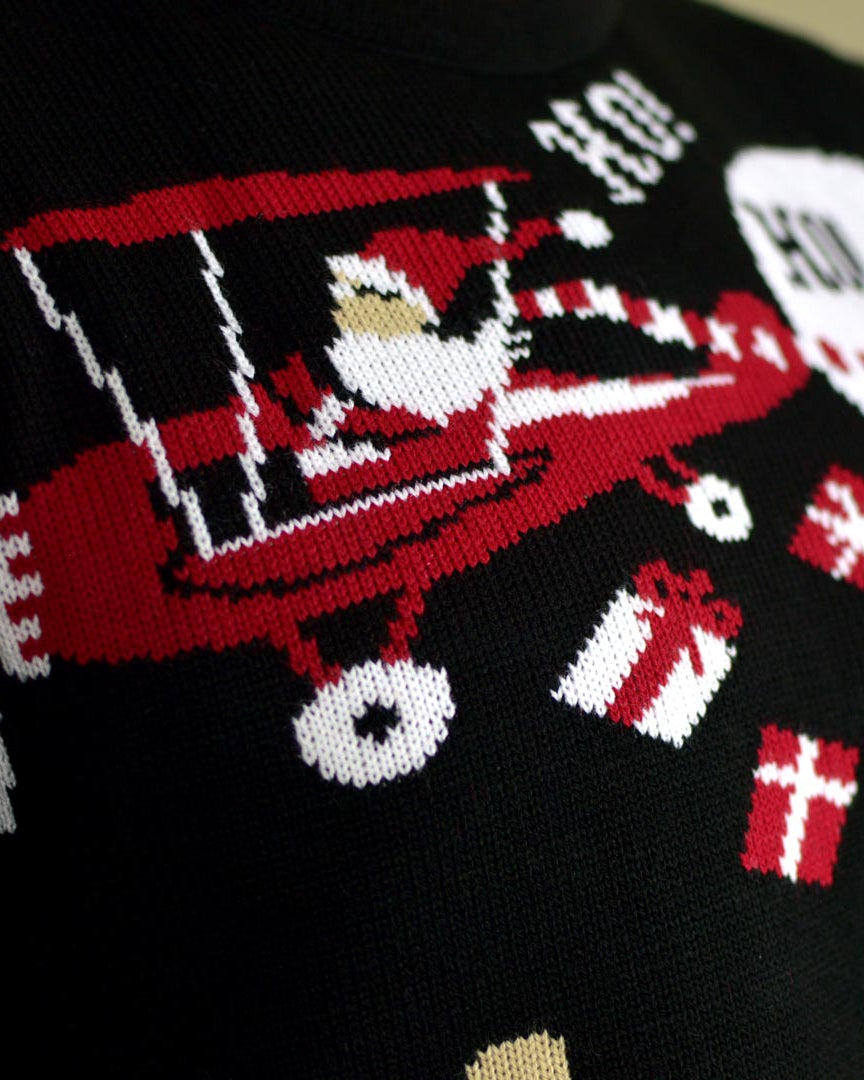 detail Couple's Ugly Christmas Sweater with Reindeer looking for a Job