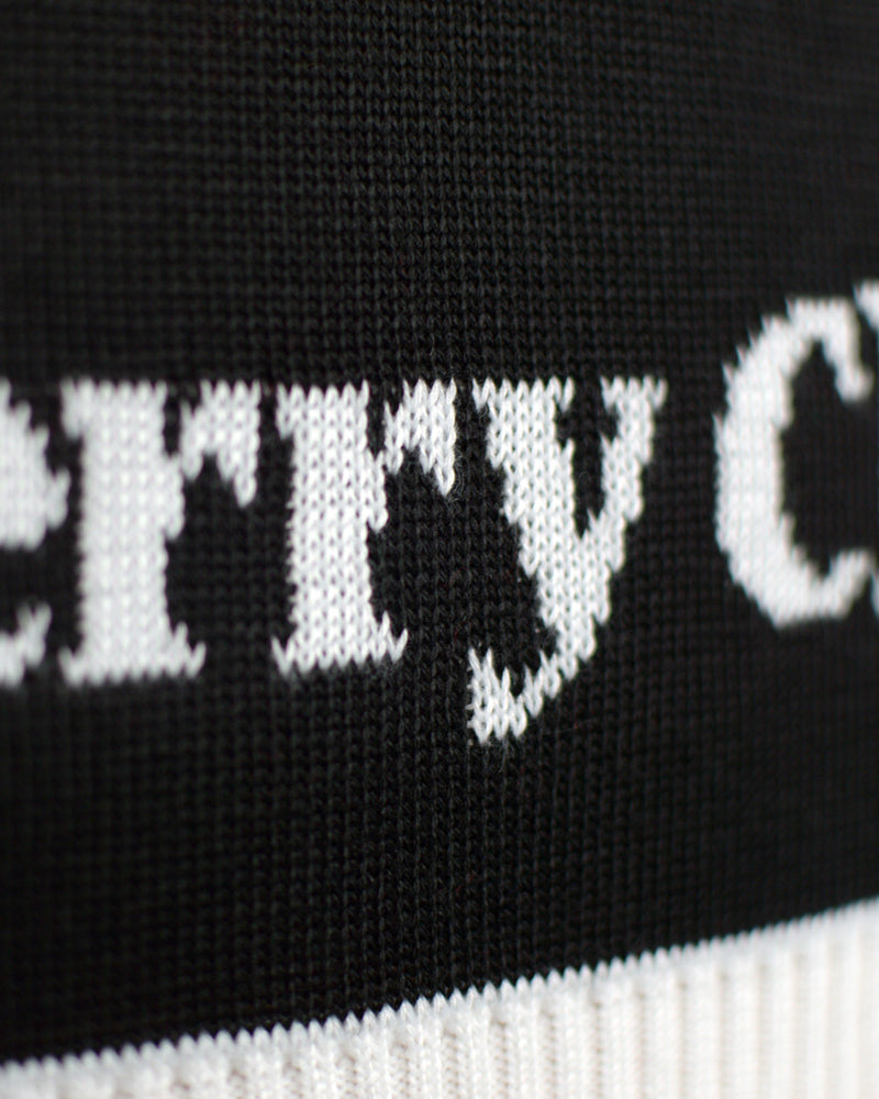 Men's Black Ugly Christmas Sweater Merry Christmas detail