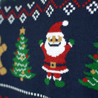 Mens Blue detail Red Cardigan Ugly Christmas Sweater