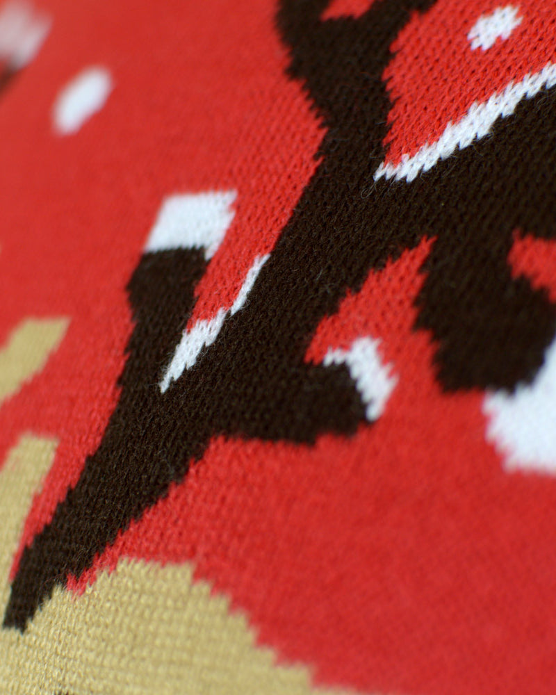 Organic Cotton Womens Mens Ugly Christmas Sweater Reindeer Scarf