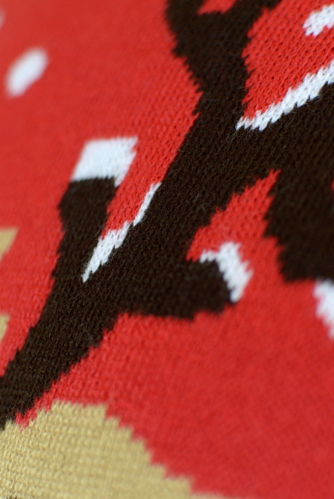 Organic Cotton Womens Mens Ugly Christmas Sweater Reindeer Scarf