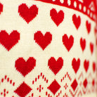 Red Beige Organic Detail Cotton Mens Ugly Christmas Sweater Hearts