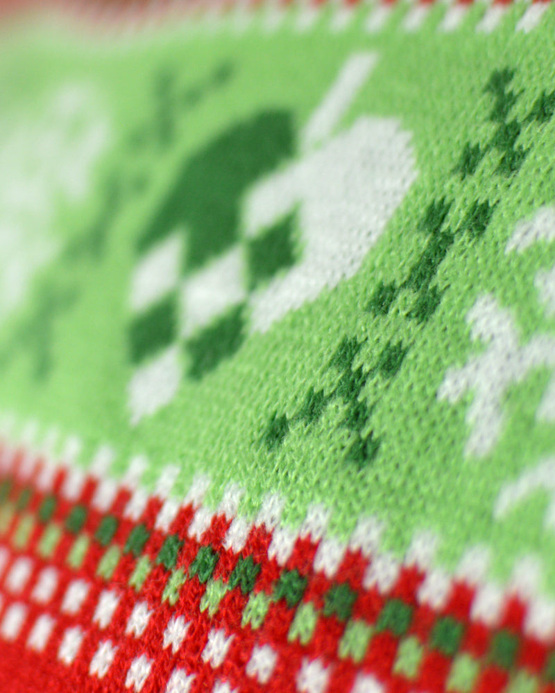 detail Red LED light-up Couple's Ugly Christmas Sweater with Christmas Tree