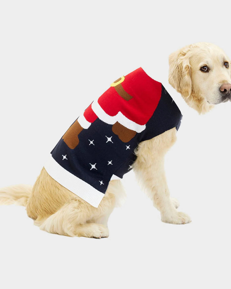 Dog Ugly Christmas Sweater Santa Suit