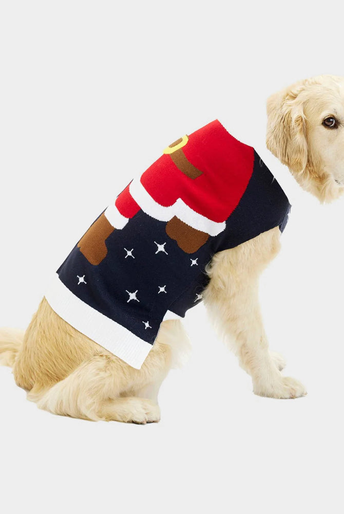 Dog Ugly Christmas Sweater Santa Suit