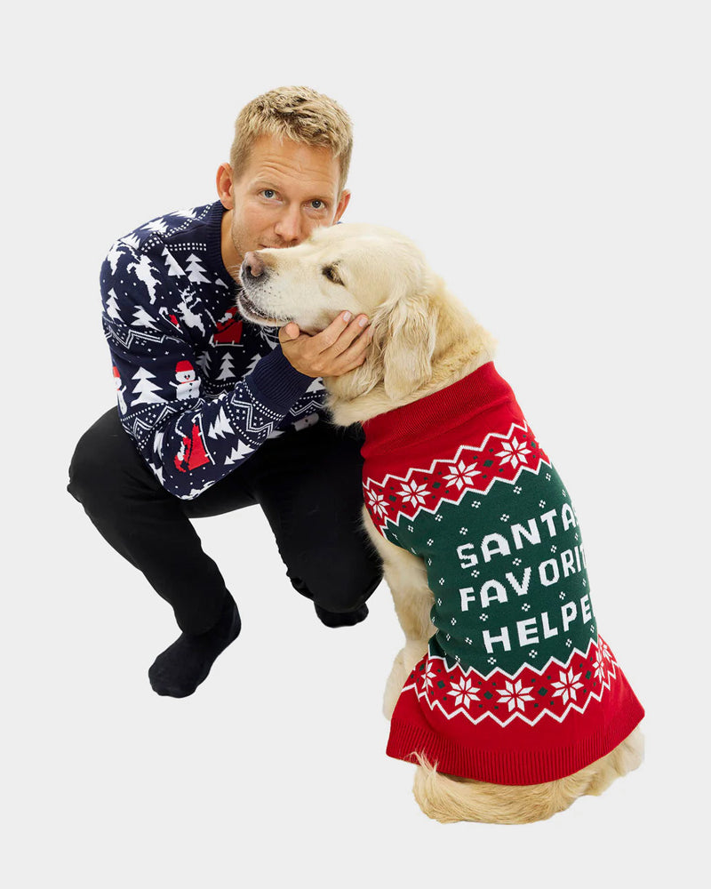 Dog Ugly Christmas Sweater Santas Little Helper