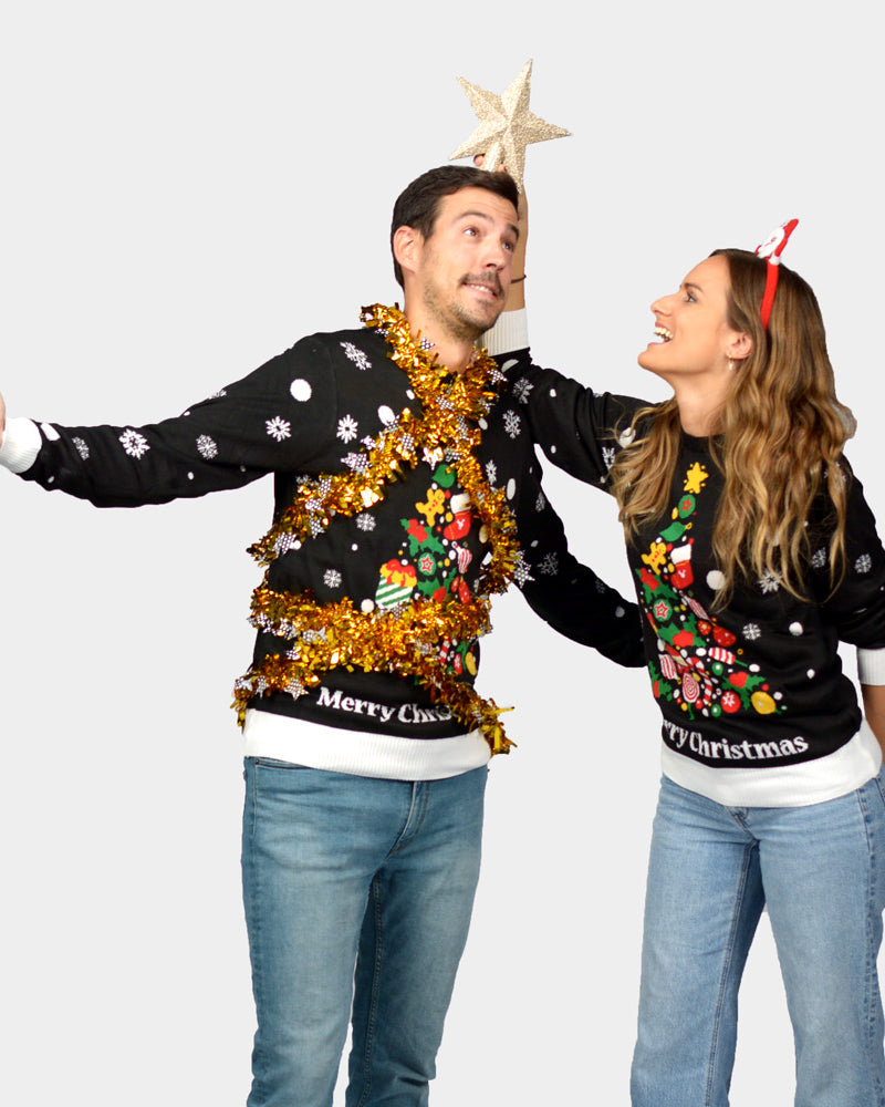 Children Family Black Ugly Christmas Sweater Merry Christmas