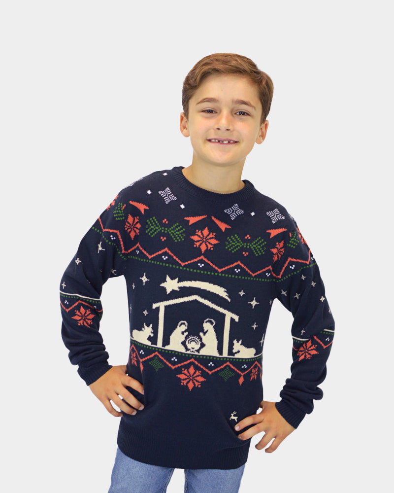 Family Ugly Christmas Sweater Nativity Children