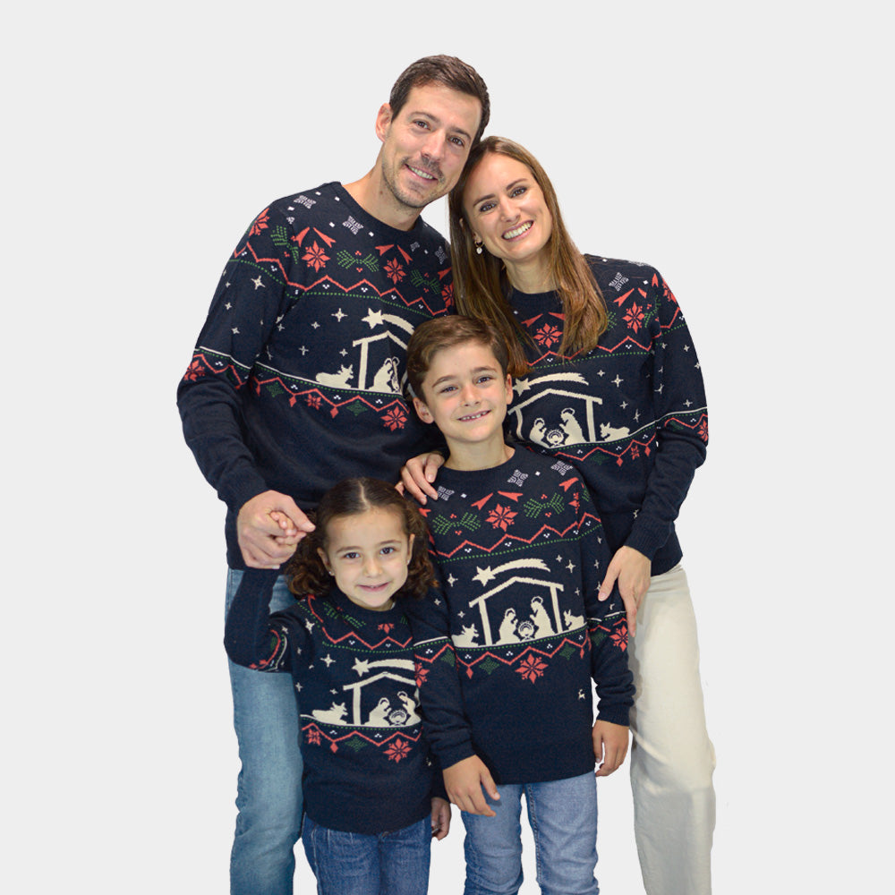 Family Ugly Christmas Sweater Nativity