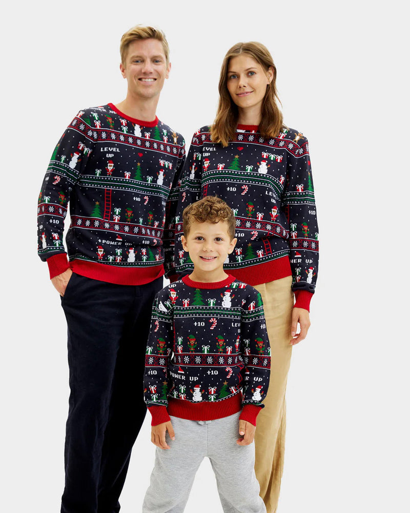 Family Ugly Christmas Sweater Vintage Gaming