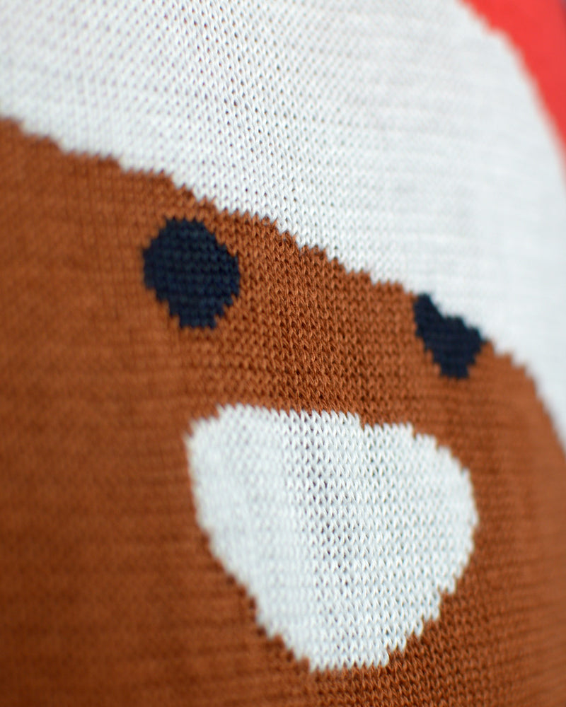Gingerbread detail Couple's Blue Ugly Christmas Sweater