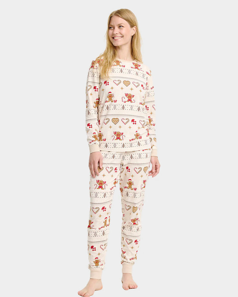 Beige Gingercookies Ugly Christmas Pyjama for Women and Men