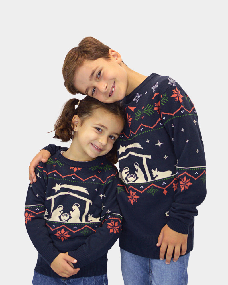 Boys and Girls Ugly Christmas Sweater Nativity
