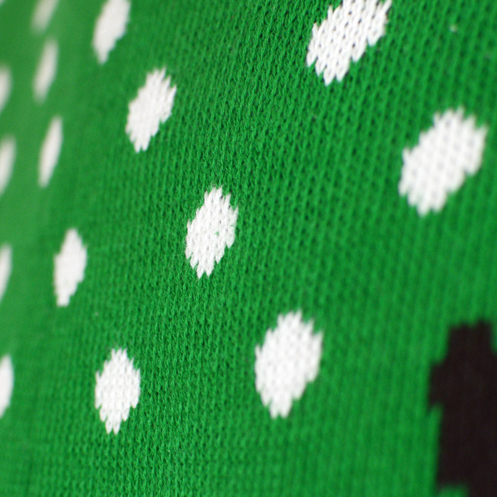 Green 3D Womens detail Ugly Christmas Sweater Reindeer Santa's hat