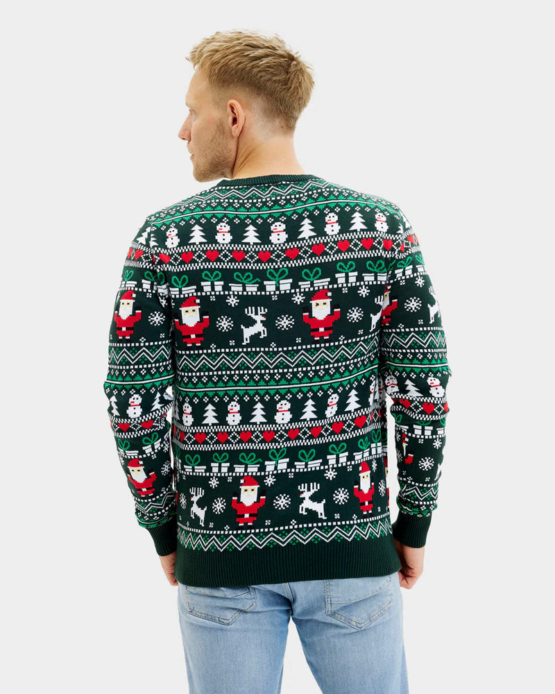 Green Organic Cotton Mens Ugly Christmas Sweater Jolly