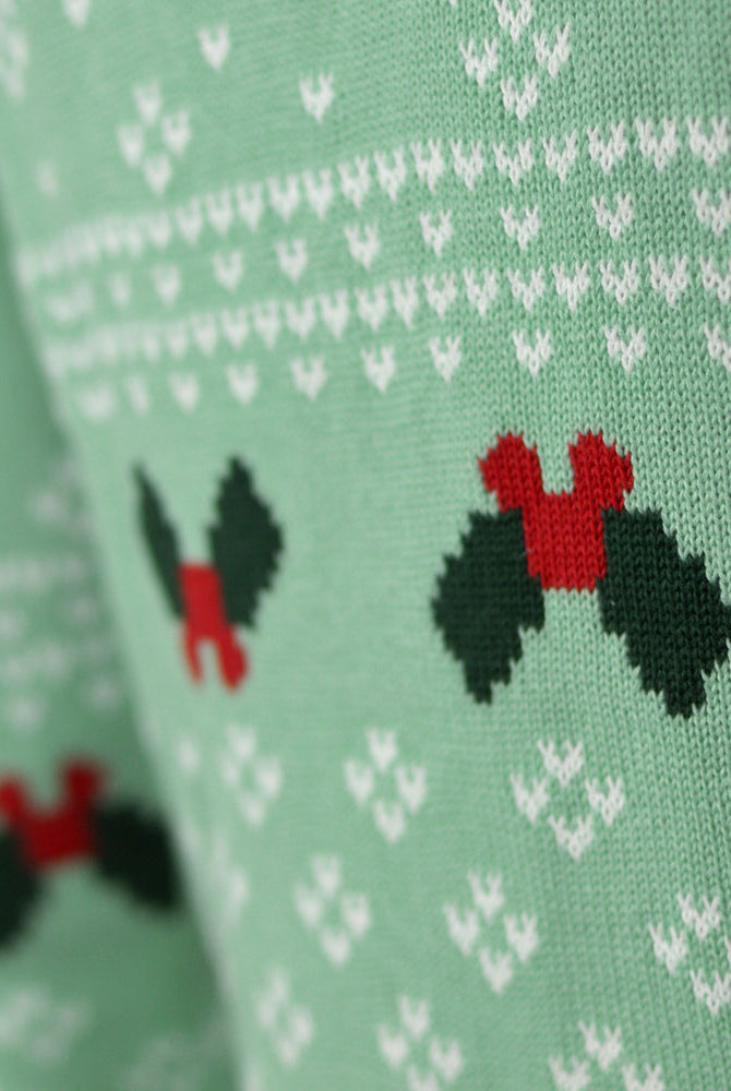 Green Sweet Couple's Ugly Christmas Sweater detail