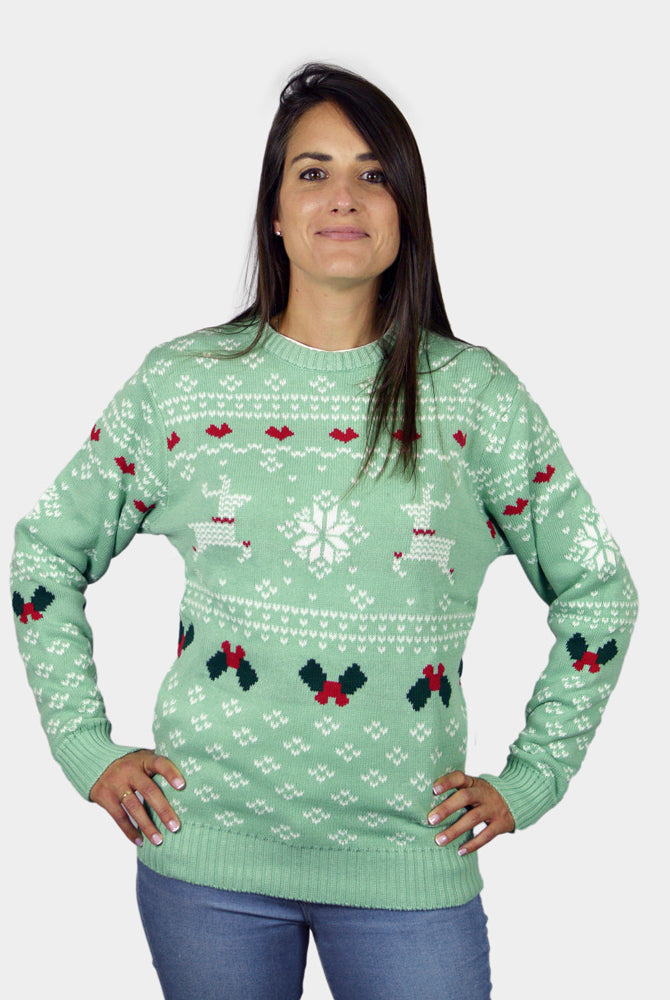 Green Sweet Couple's Ugly Christmas Sweater Womens