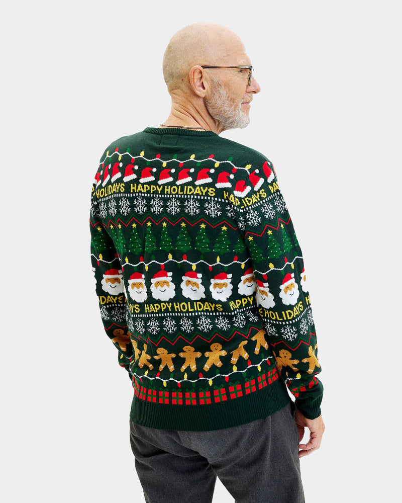 Green Ugly Mens Christmas Sweater Happy Holidays