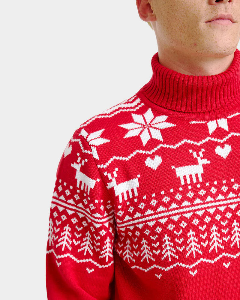 Greenlandish Classy Turtleneck Organic Cotton Mens Ugly Christmas Sweater