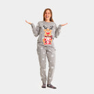 Grey Ugly Christmas Pyjama for Women with Rudolph the Reindeer