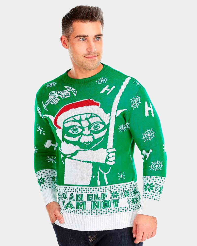 I am Not an Elf Couple's Ugly Christmas Sweater Mens