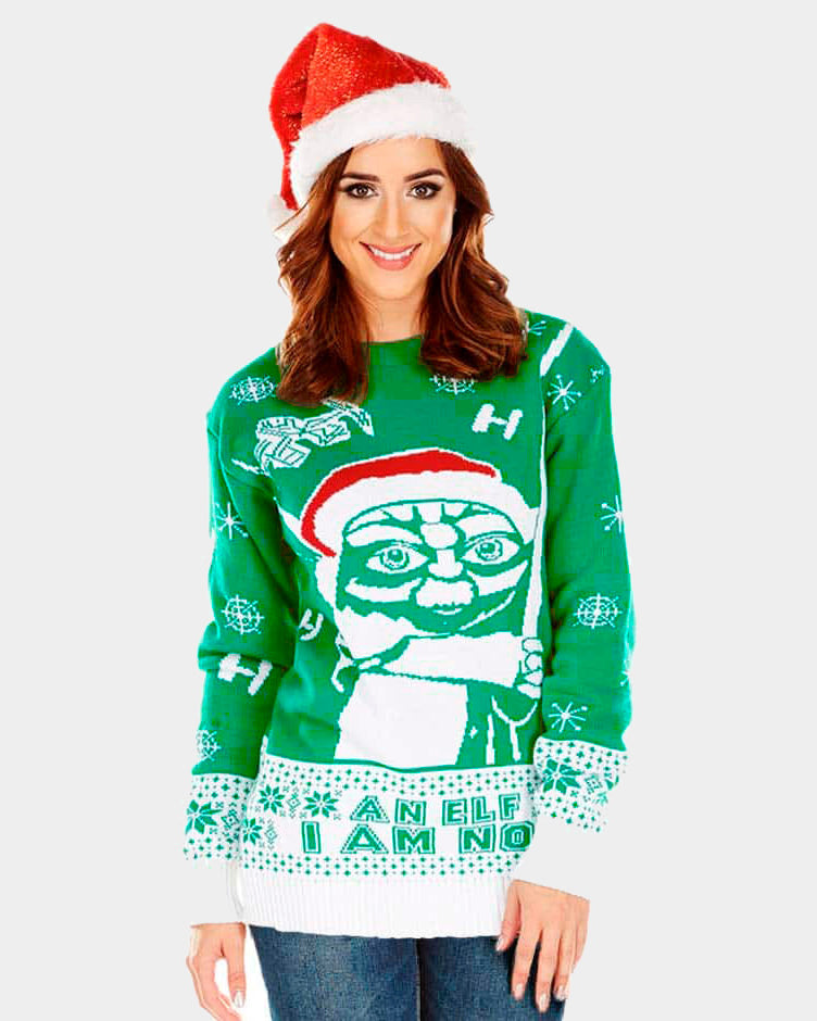 Womens I am Not an Elf Couple's Ugly Christmas Sweater
