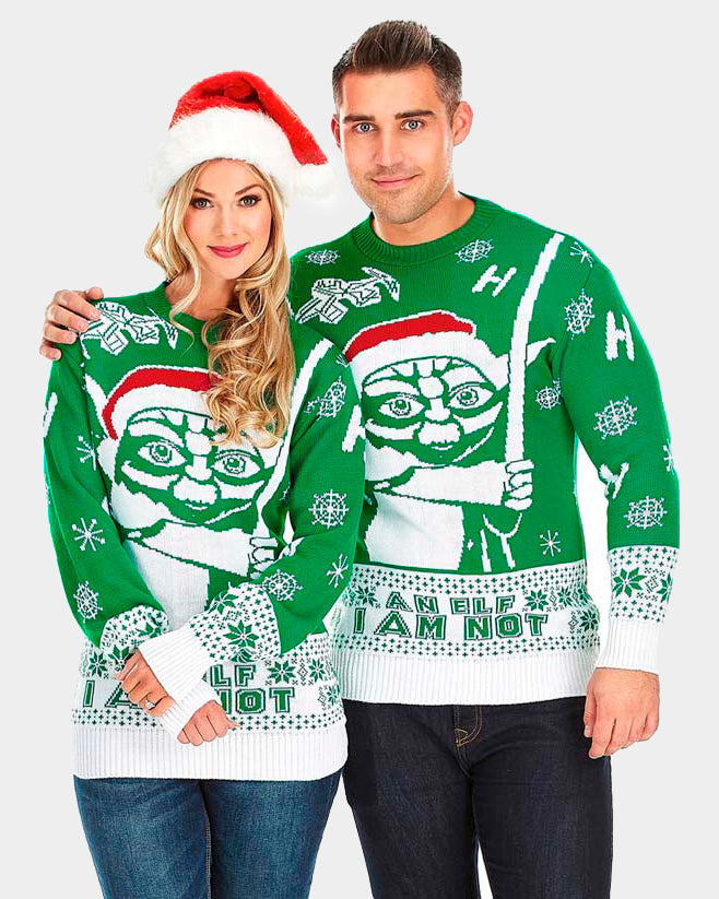 I am Not an Elf Couple's Ugly Christmas Sweater