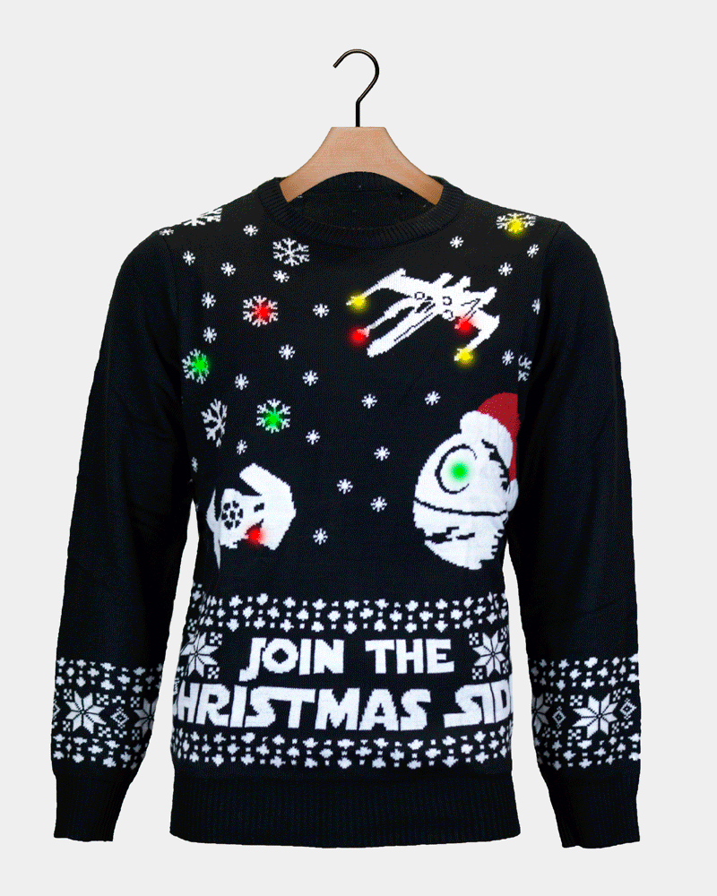 Join the Christmas Side LED light-up Ugly Christmas Sweater