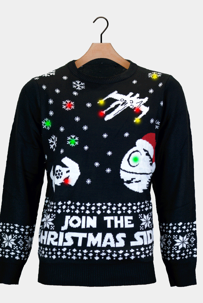 Join the Christmas Side LED light-up Ugly Christmas Sweater