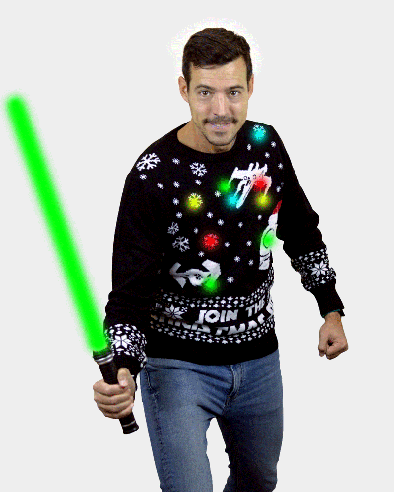 Join the Christmas Side LED light-up Men's Ugly Christmas Sweater