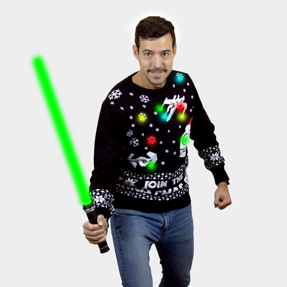 Join the Christmas Side LED light-up Men's Ugly Christmas Sweater
