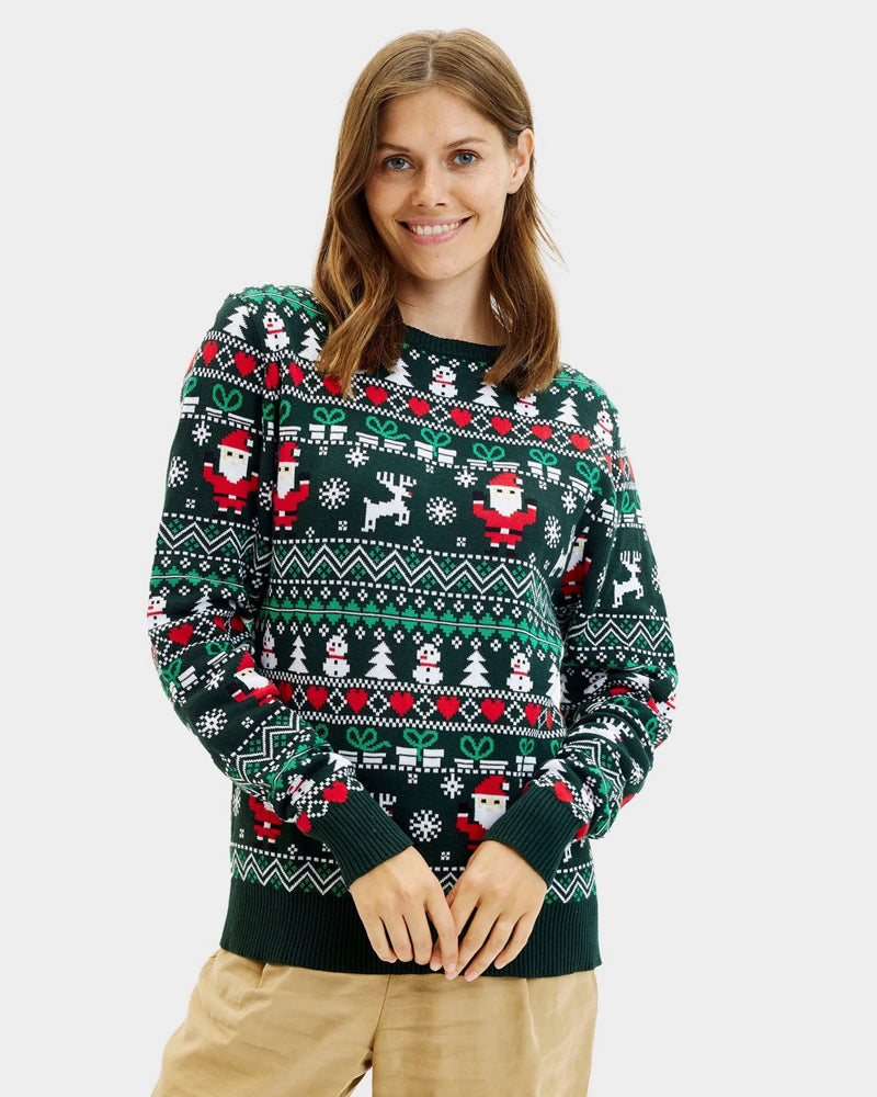 Jolly Green Organic Cotton Couple Ugly Christmas Sweater Women