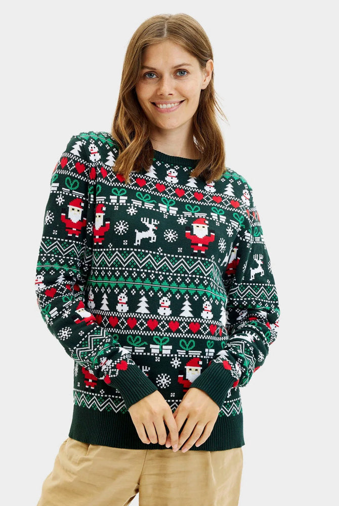 Jolly Green Organic Cotton Family Ugly Christmas Sweater Women