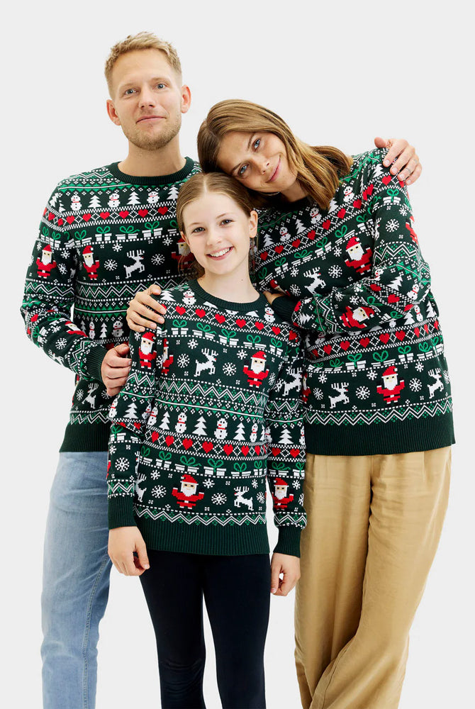 Jolly Green Organic Cotton Family Ugly Christmas Sweater