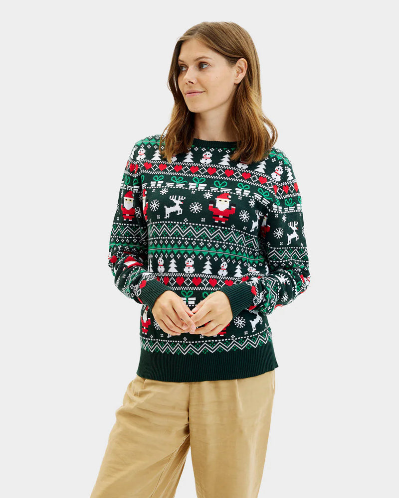 Jolly Green Organic Cotton Mens Ugly Christmas Sweater Women