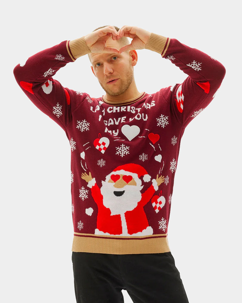 Mens Last Christmas I gave you my Heart Couple's Ugly Christmas Sweater