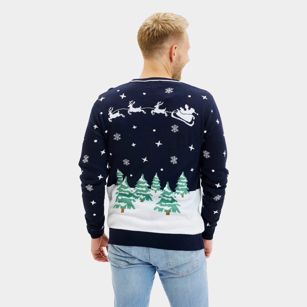 LED light-up Blue Ugly Christmas Sweater Merry Christmas Mens