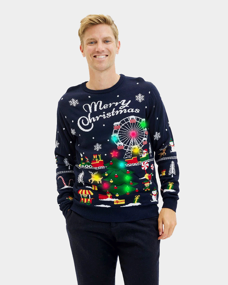 LED light-up Couple's Ugly Christmas Sweater Christmas Carnival Mens