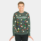 mens LED light-up Couple's Ugly Christmas Sweater with Penguins