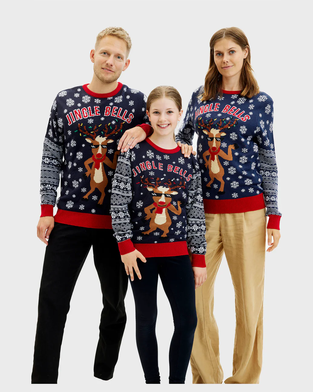LED light-up Family Ugly Christmas Sweater Jingle Bells