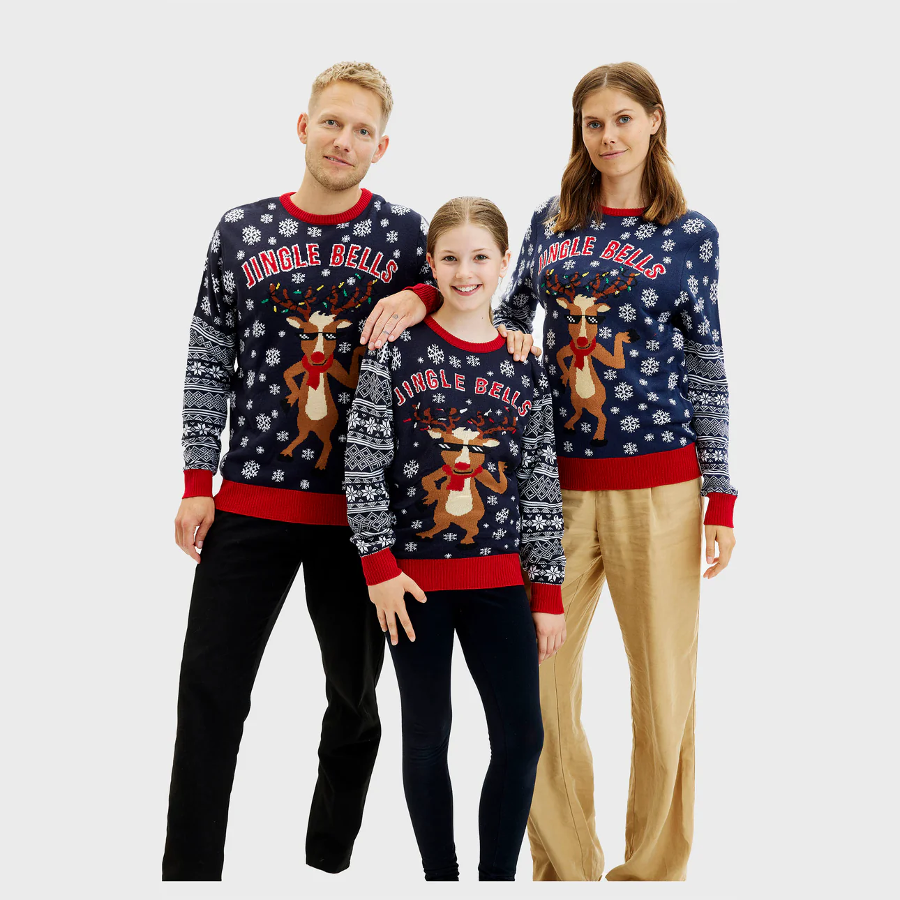 LED light-up Family Ugly Christmas Sweater Jingle Bells