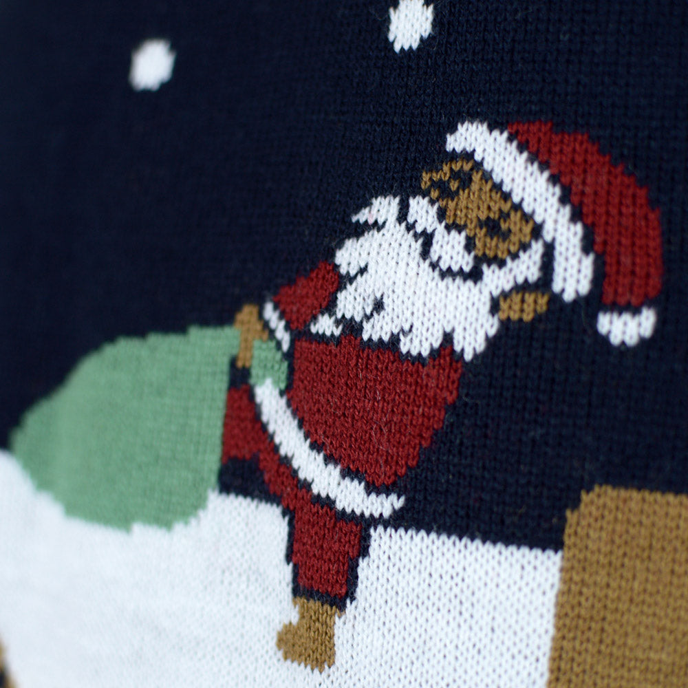 LED light-up Mens Blue Ugly Christmas Sweater Merry Christmas