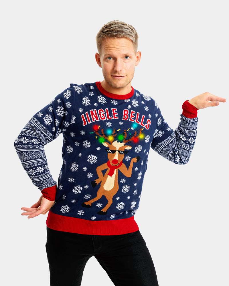 LED light-up Men's Ugly Christmas Sweater Jingle Bells