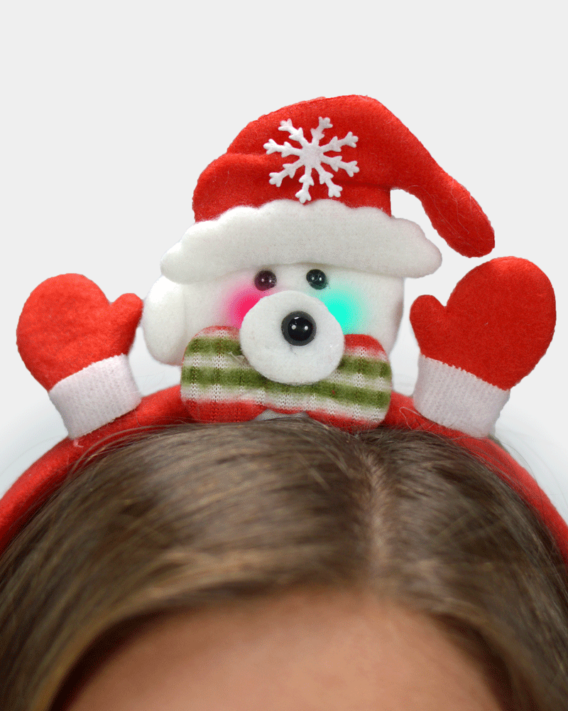 LED Light-up Polar Bear Ugly Christmas Headband